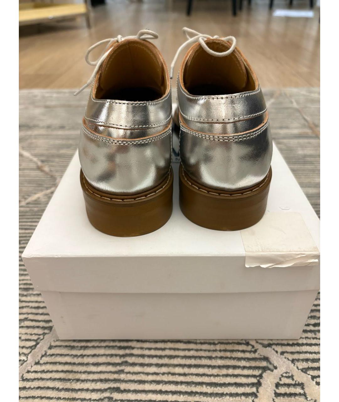 MM6 MAISON MARGIELA Серебряные кожаные брогги и оксфорды, фото 4