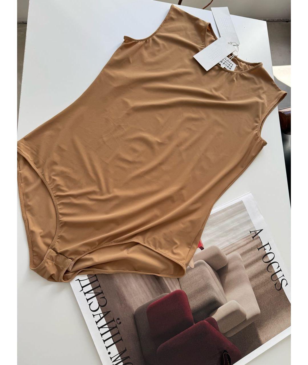 MAISON MARGIELA Бежевое полиамидовое боди, фото 6