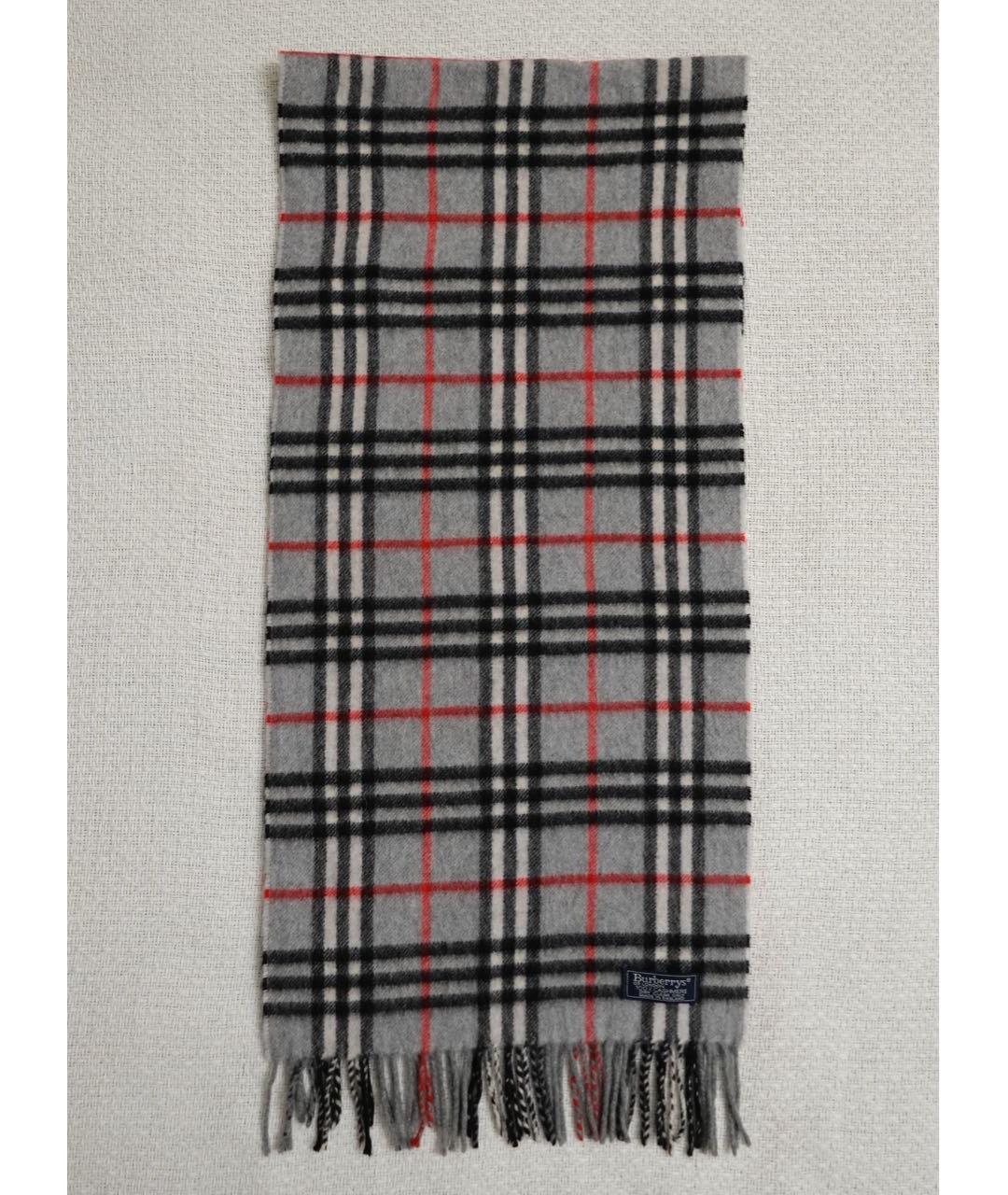 BURBERRY Серый кашемировый шарф, фото 4
