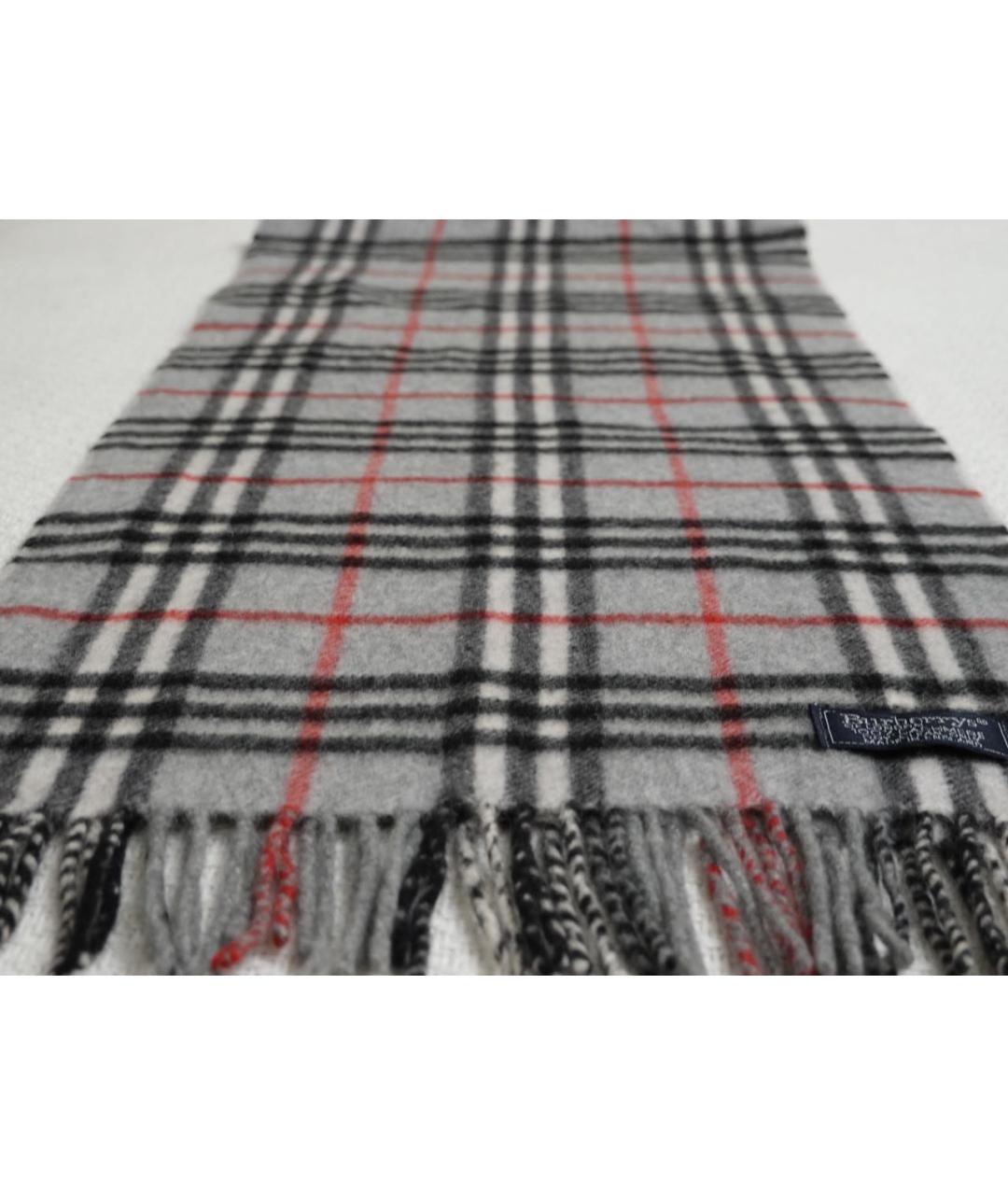 BURBERRY Серый кашемировый шарф, фото 2
