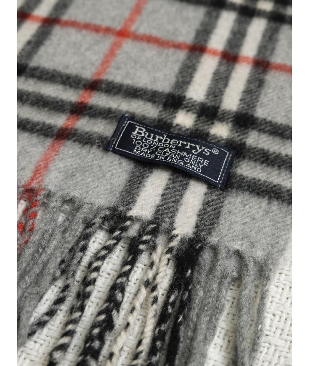 BURBERRY Серый кашемировый шарф, фото 3