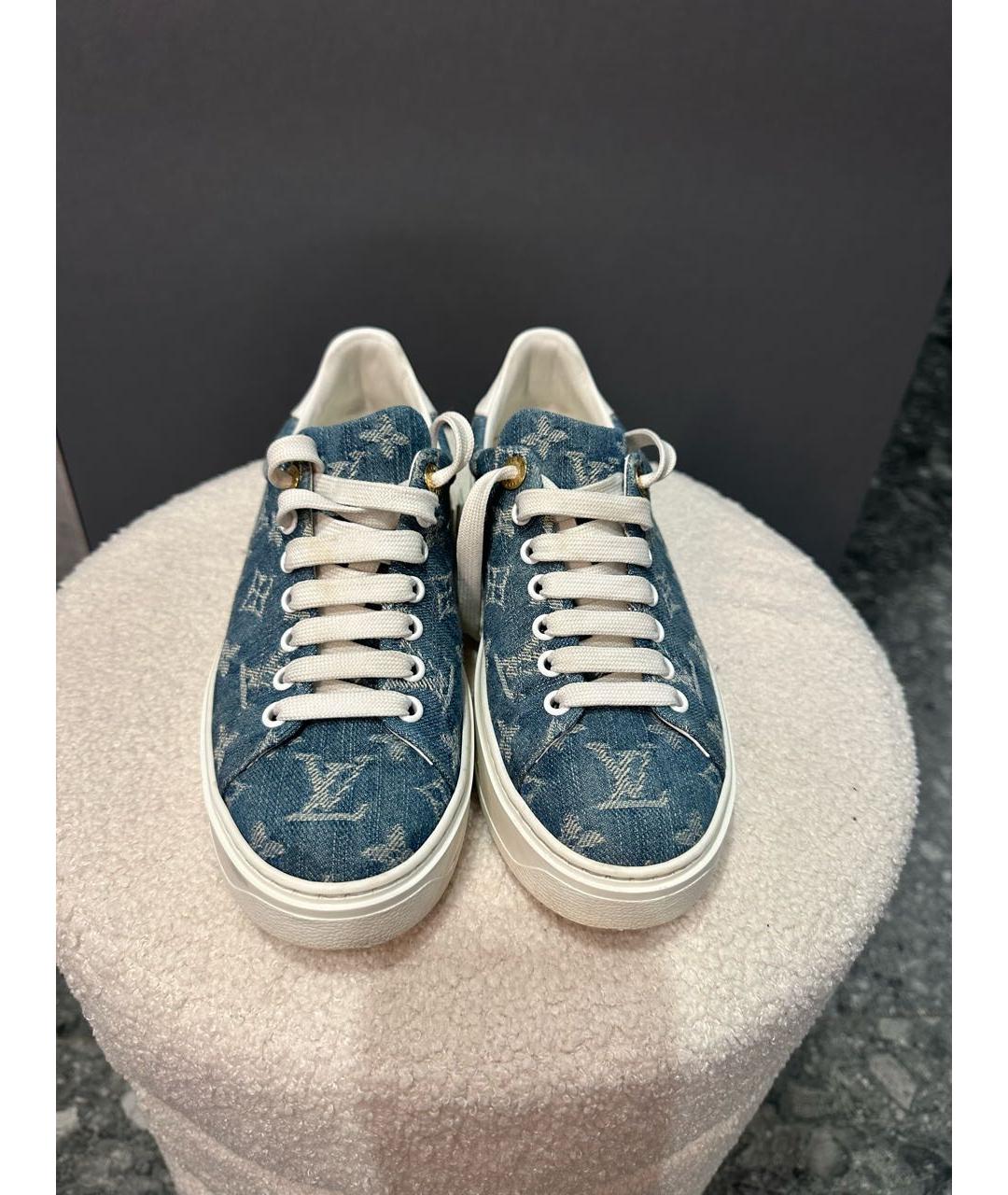 LOUIS VUITTON Голубые текстильные кроссовки, фото 2