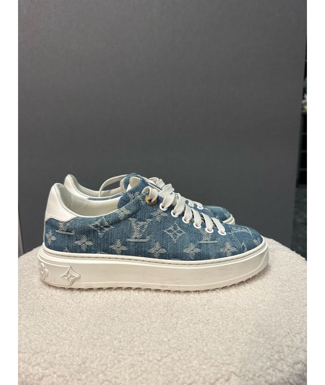 LOUIS VUITTON Голубые текстильные кроссовки, фото 6