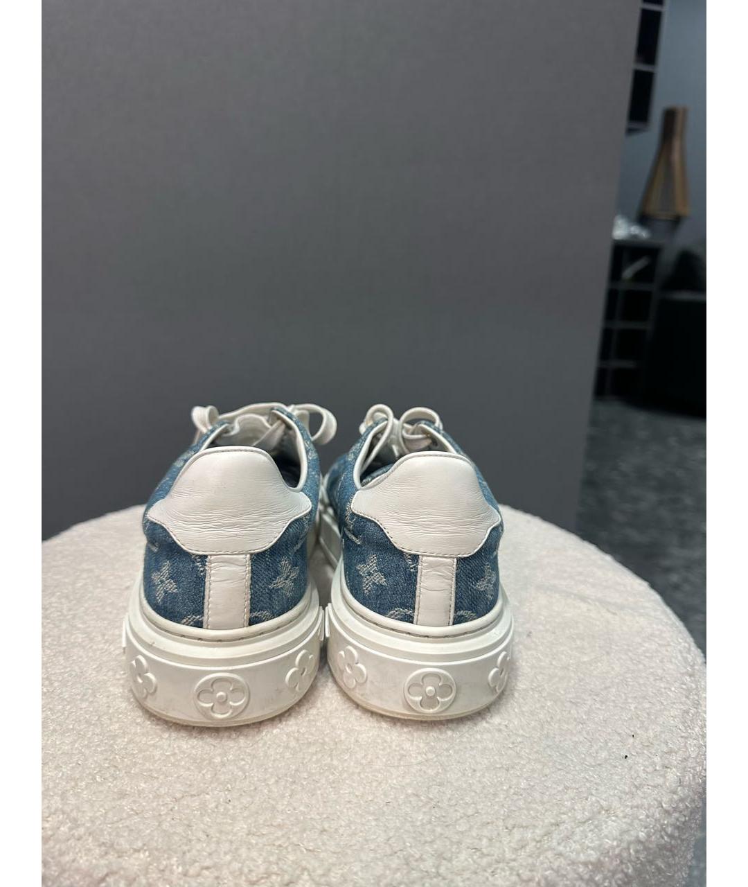 LOUIS VUITTON Голубые текстильные кроссовки, фото 4