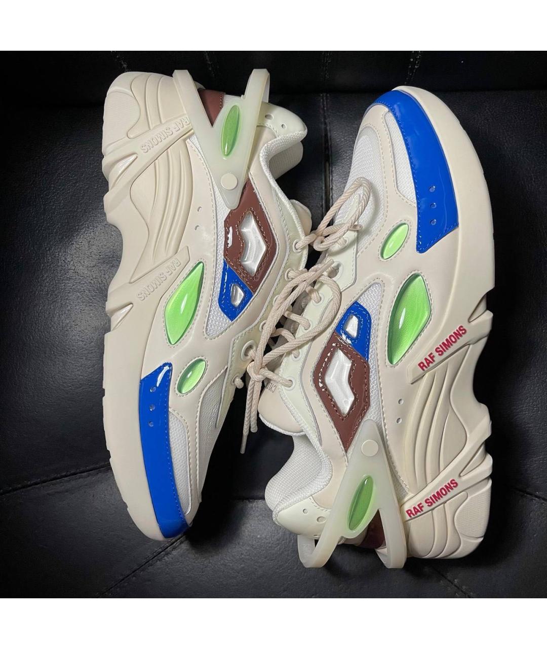 ADIDAS X RAF SIMONS Бежевые текстильные низкие кроссовки / кеды, фото 4