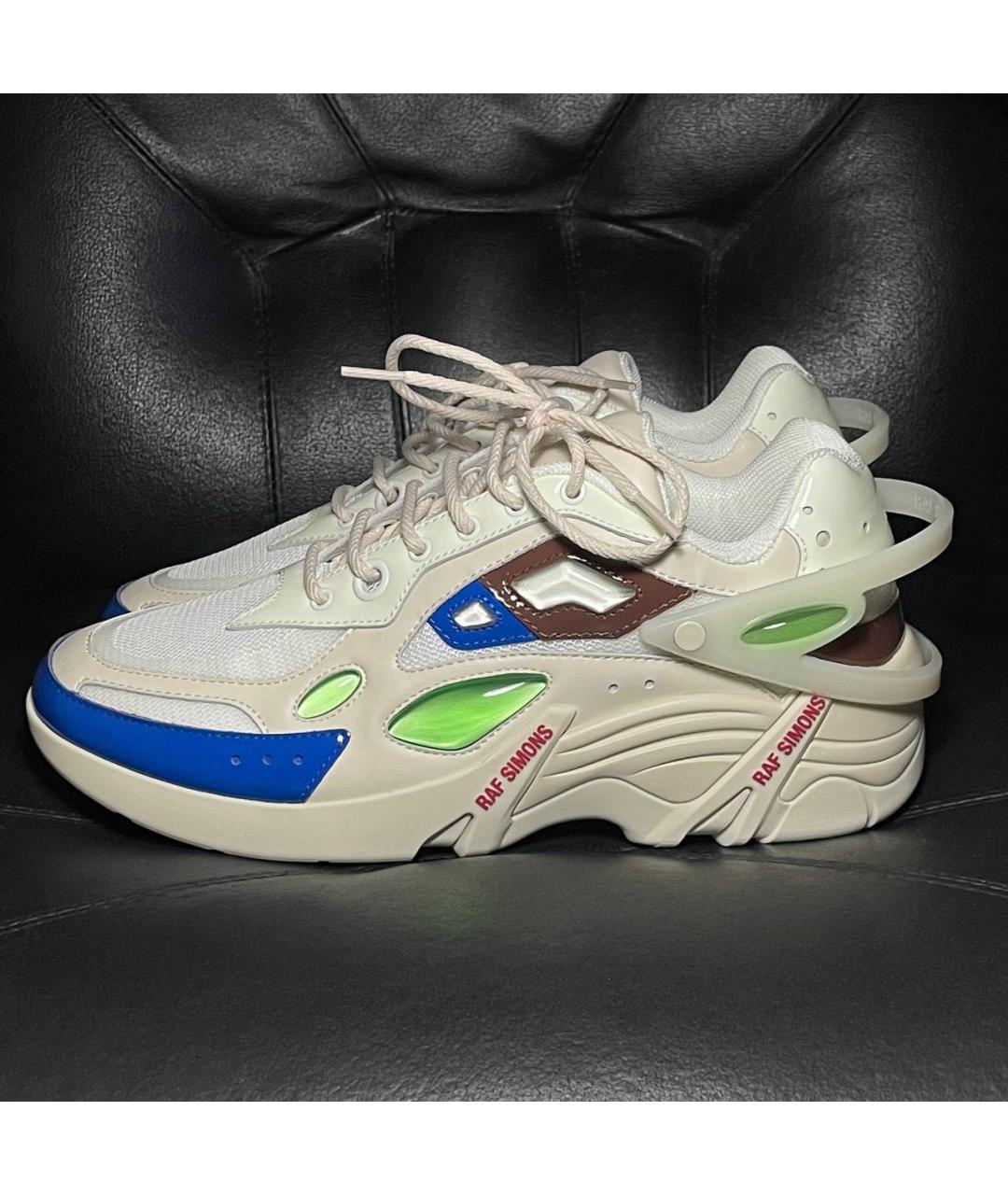 ADIDAS X RAF SIMONS Бежевые текстильные низкие кроссовки / кеды, фото 3
