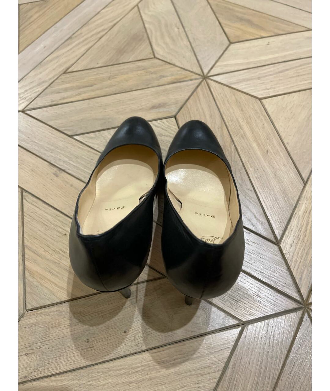CHRISTIAN LOUBOUTIN Черные кожаные туфли, фото 3
