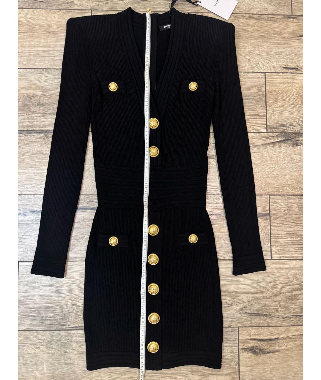 BALMAIN Черное вискозное коктейльное платье, фото 4