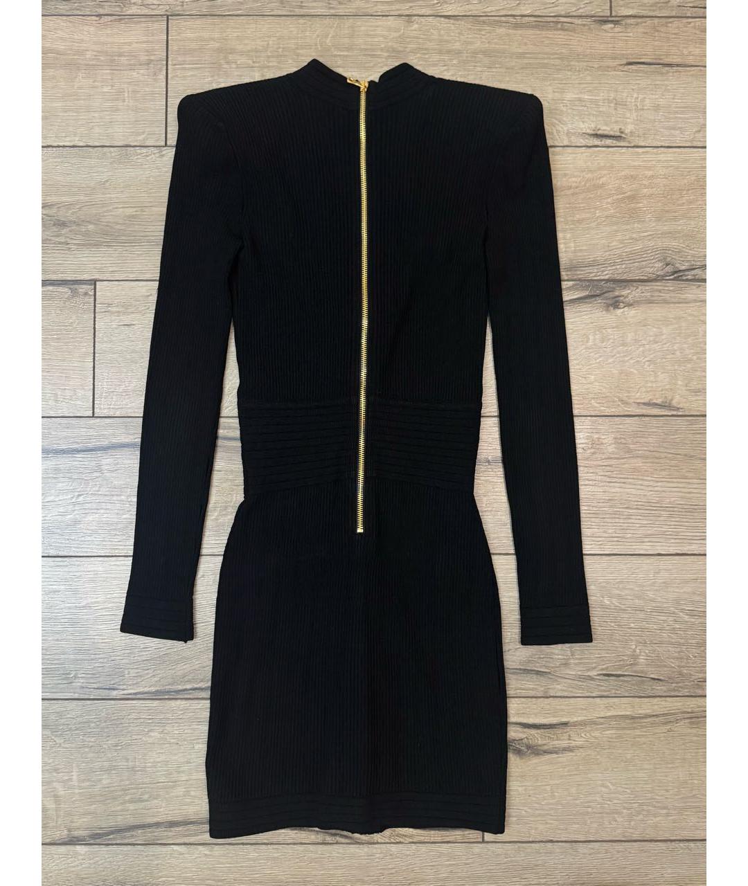 BALMAIN Черное вискозное коктейльное платье, фото 2