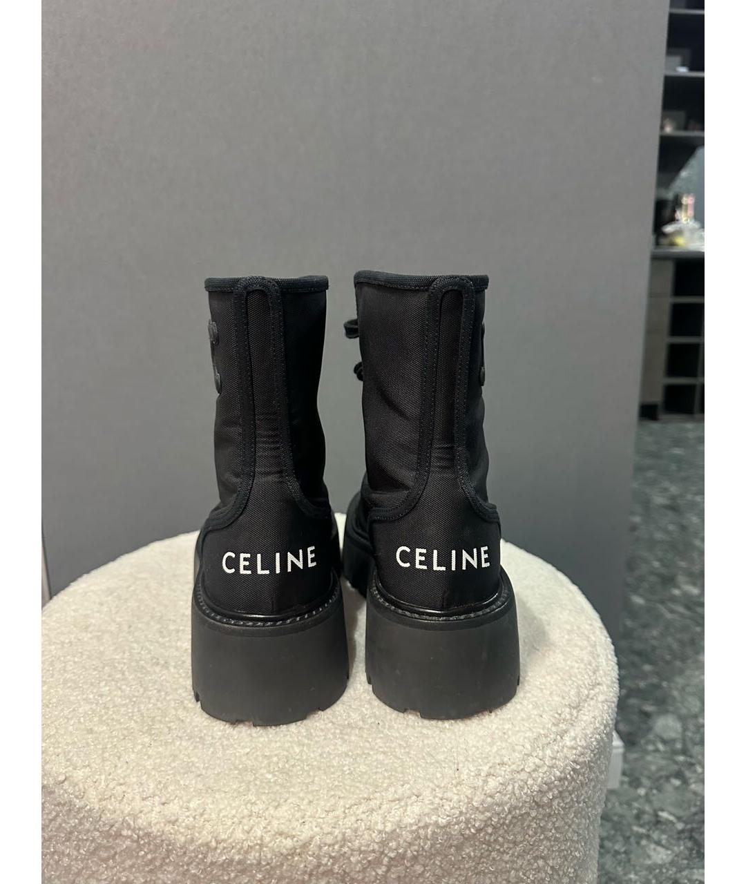 CELINE Черные кожаные ботинки, фото 4