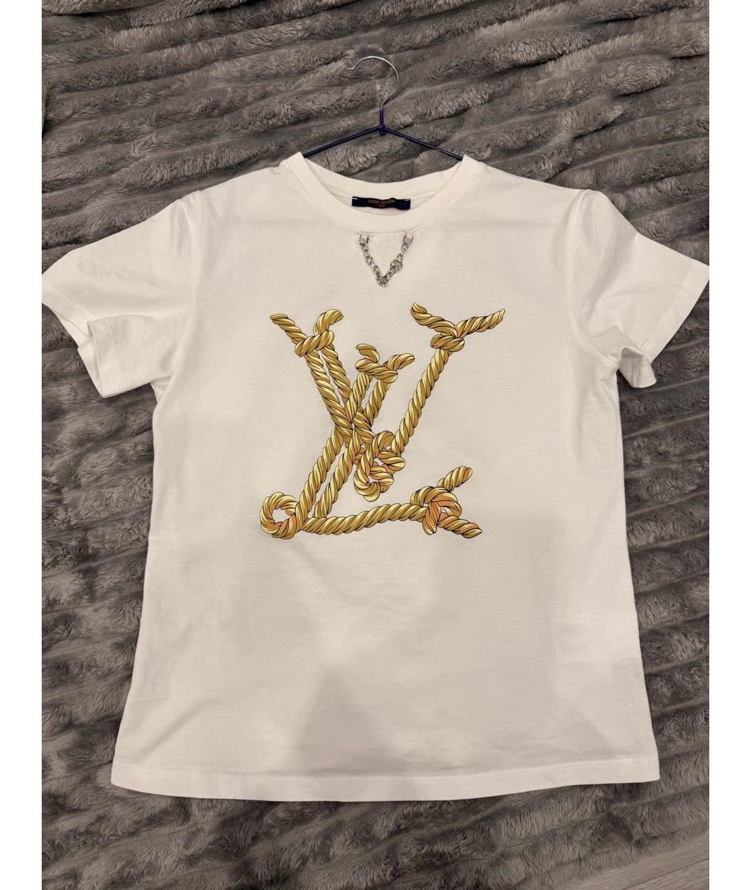 LOUIS VUITTON Белая хлопковая футболка, фото 8