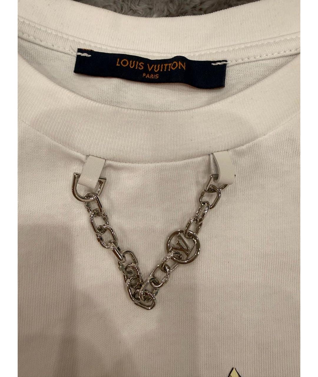 LOUIS VUITTON Белая хлопковая футболка, фото 4