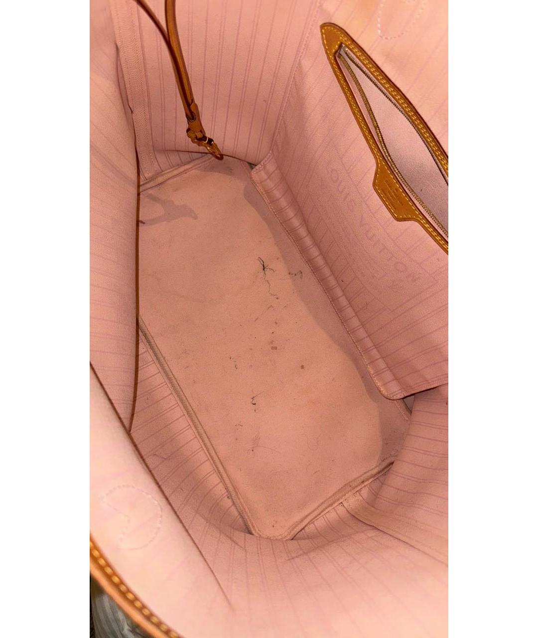 LOUIS VUITTON Коричневая кожаная сумка тоут, фото 6