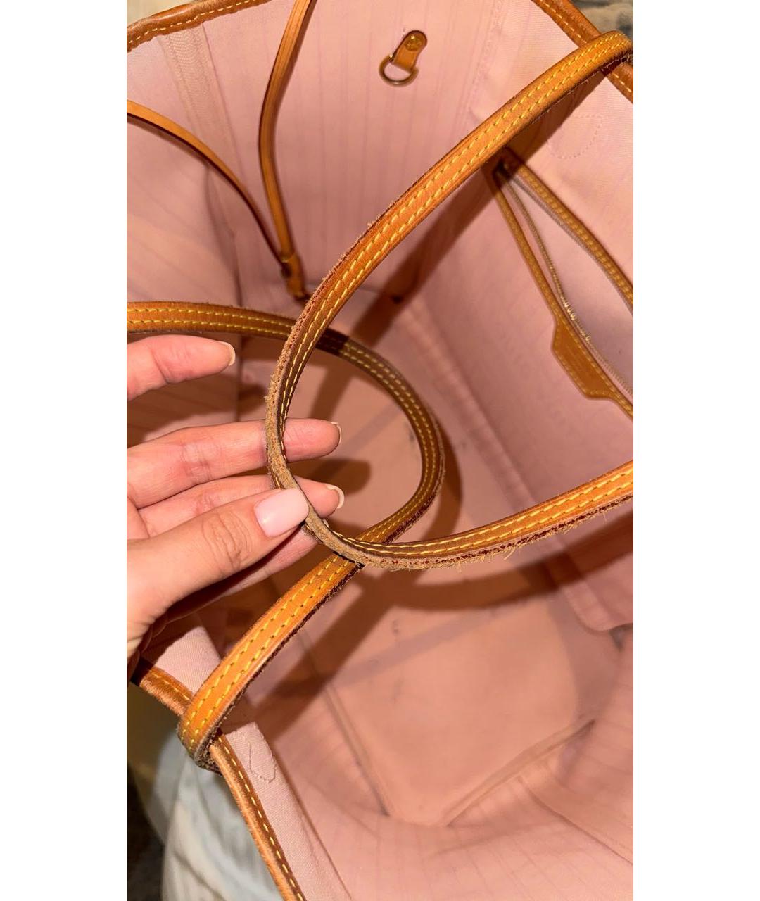 LOUIS VUITTON Коричневая кожаная сумка тоут, фото 4