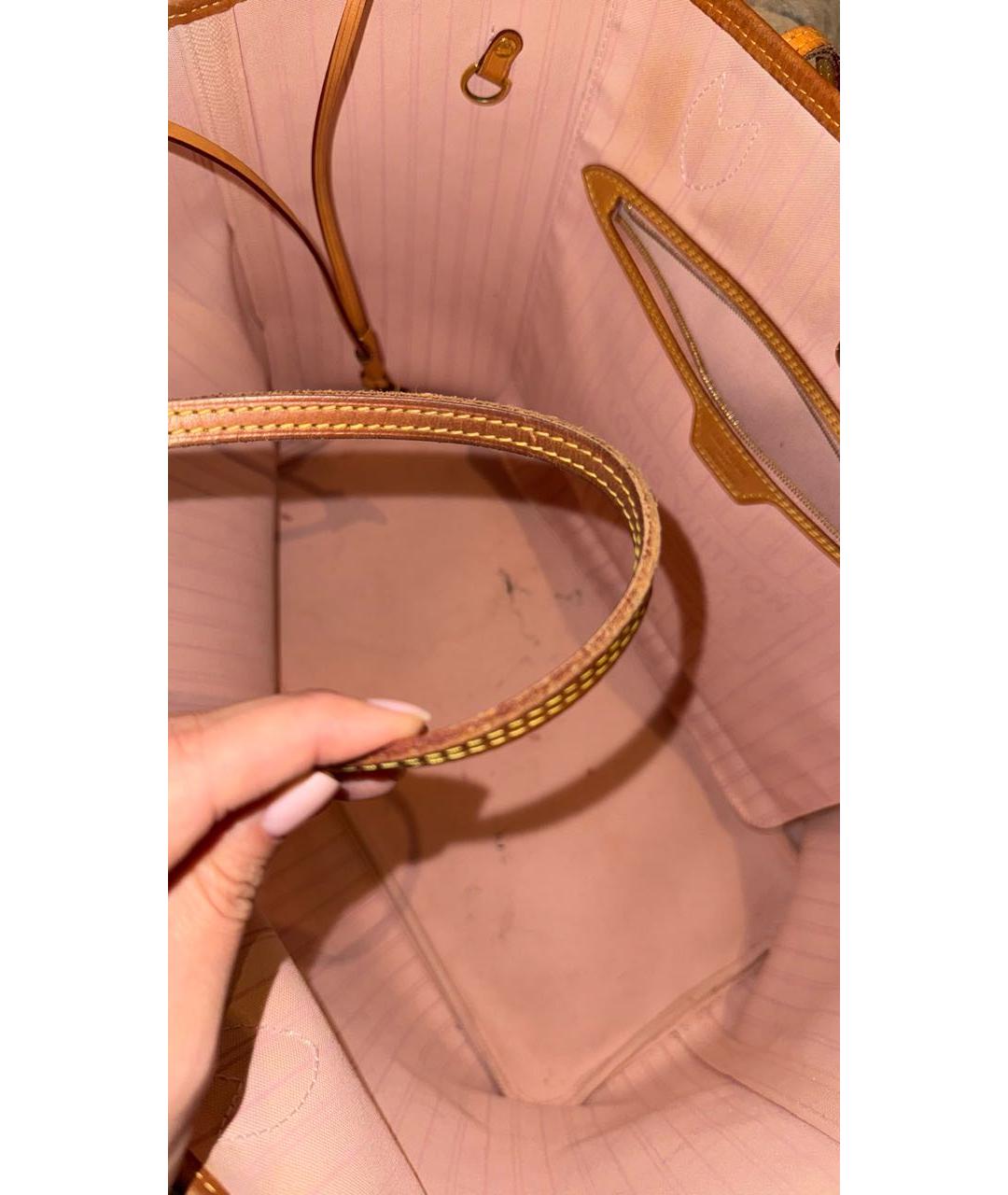 LOUIS VUITTON Коричневая кожаная сумка тоут, фото 5