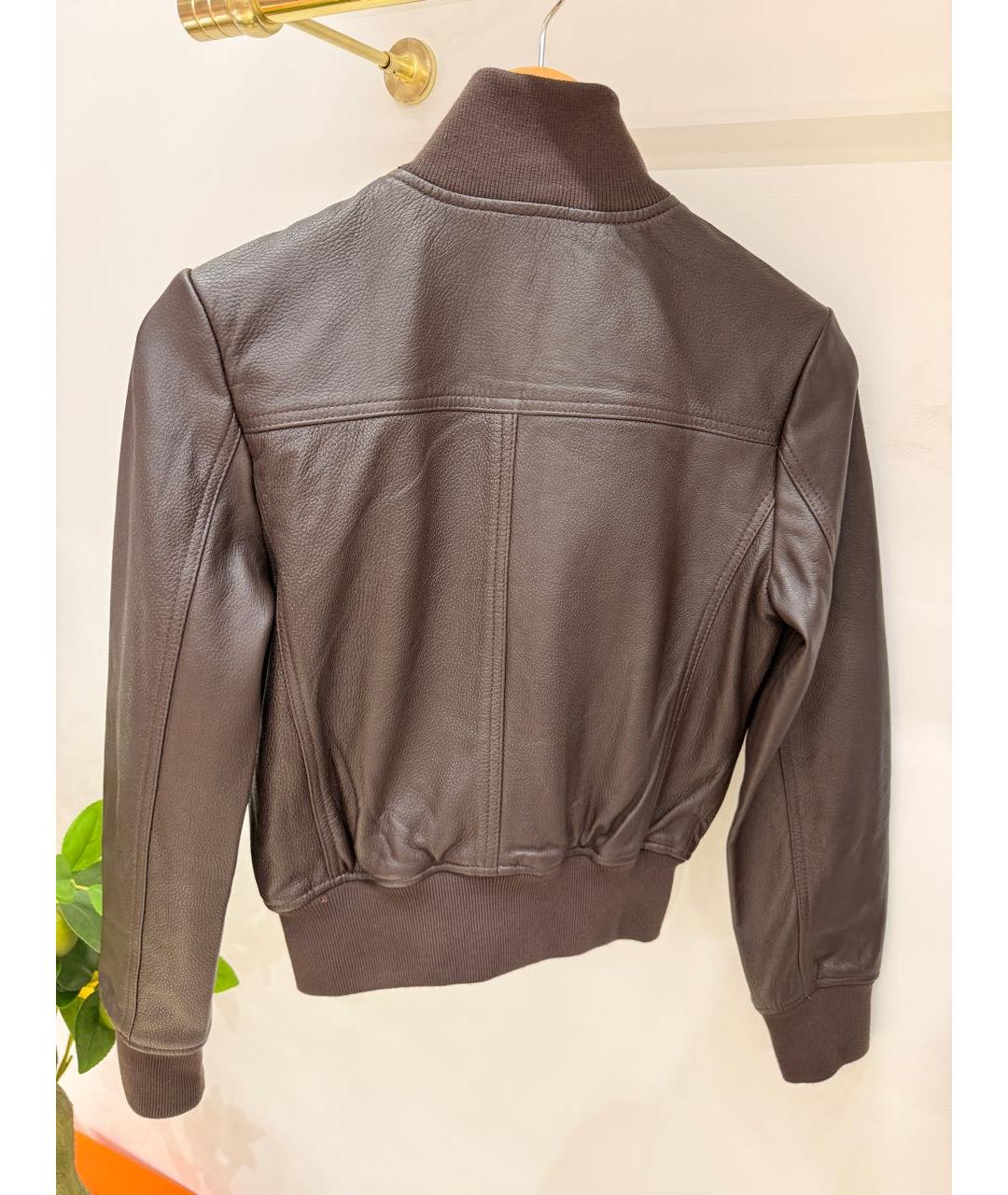 THE FRANKIE SHOP Коричневая кожаная куртка, фото 4