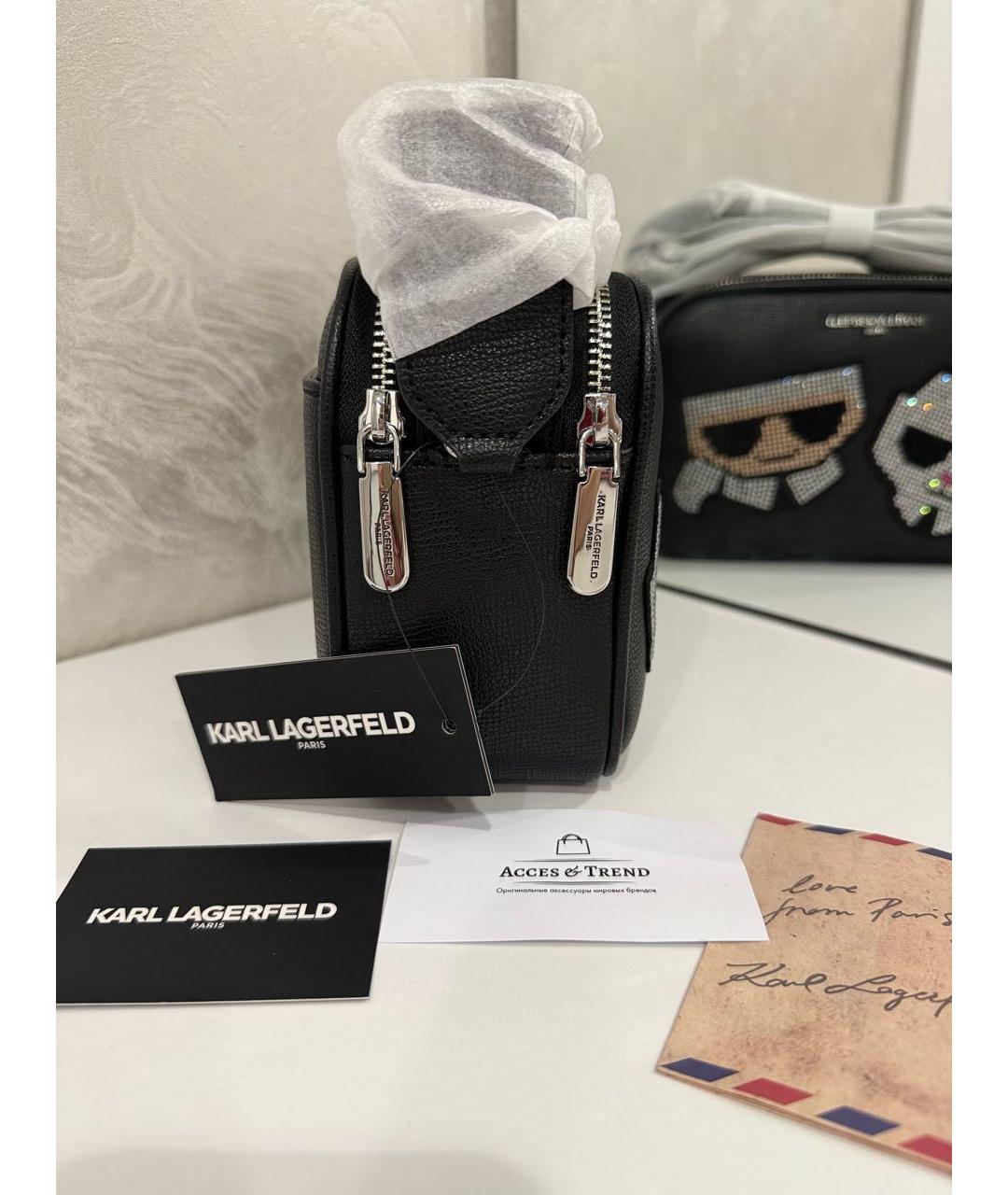 KARL LAGERFELD Черная сумка через плечо из искусственной кожи, фото 2