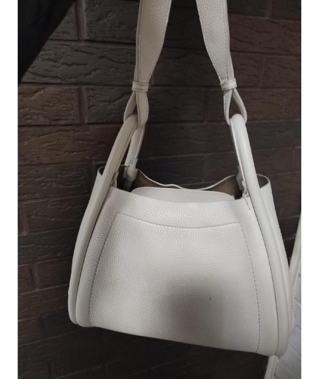 MAX MARA Белая кожаная сумка через плечо, фото 3