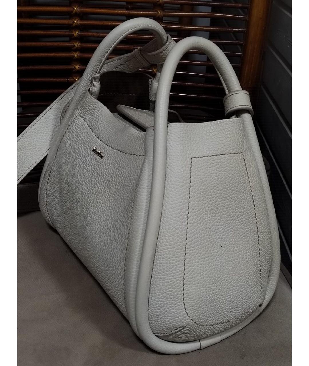 MAX MARA Белая кожаная сумка через плечо, фото 2