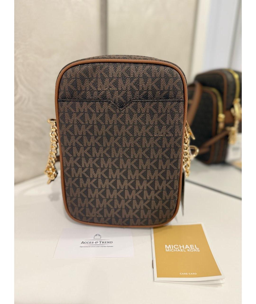 MICHAEL KORS Коричневая сумка через плечо из искусственной кожи, фото 3