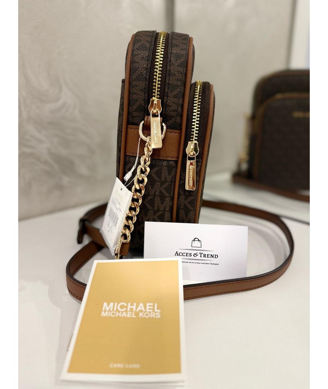MICHAEL KORS Коричневая сумка через плечо из искусственной кожи, фото 2