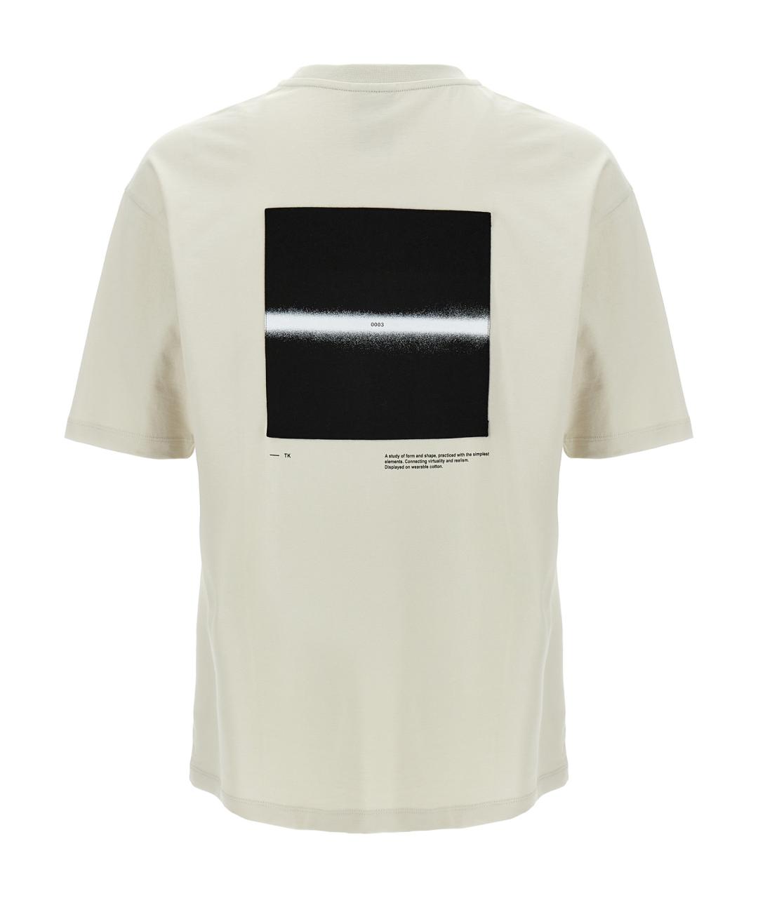 THOM KROM Бежевая хлопковая футболка, фото 2