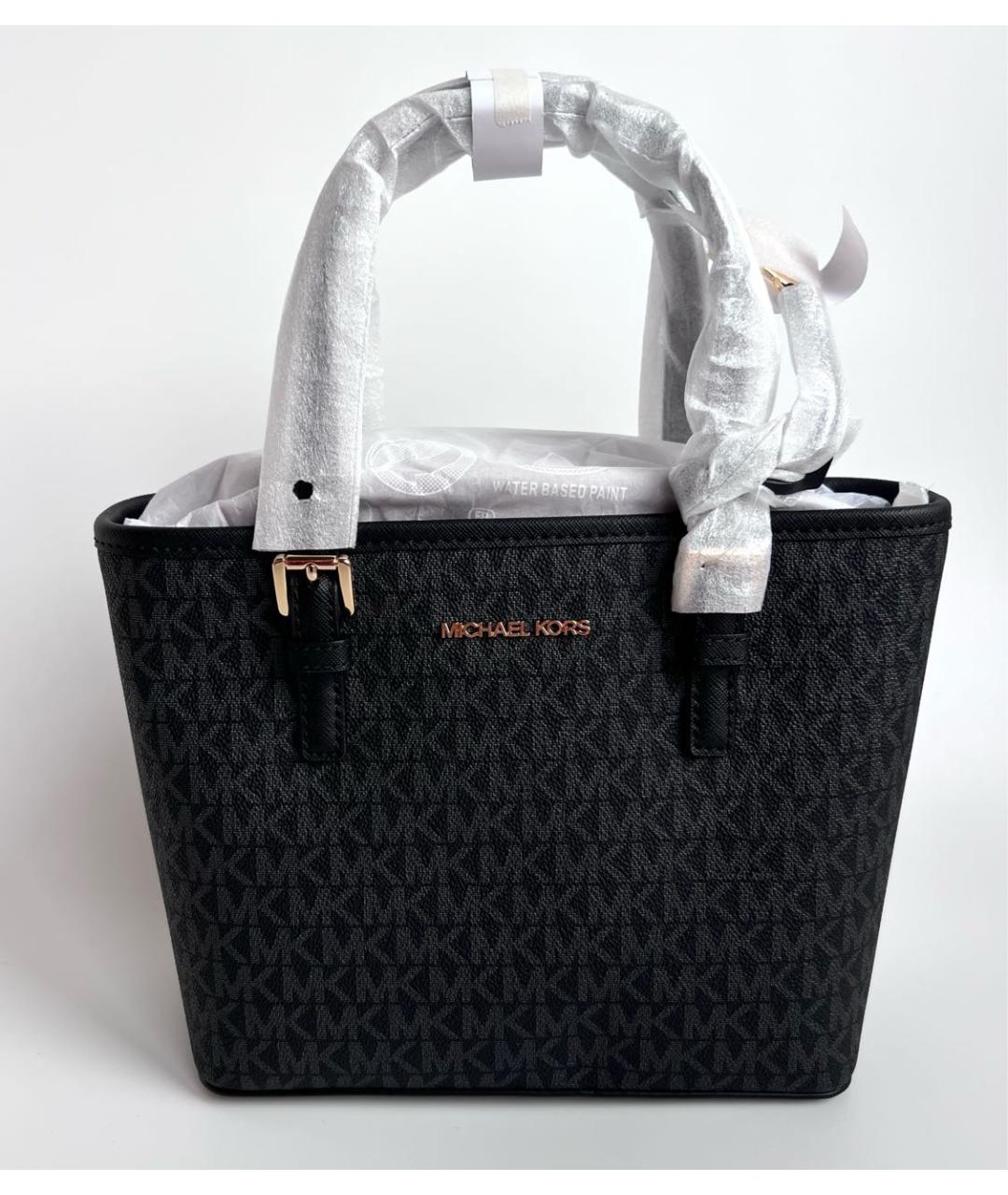 MICHAEL MICHAEL KORS Черная тканевая сумка с короткими ручками, фото 5