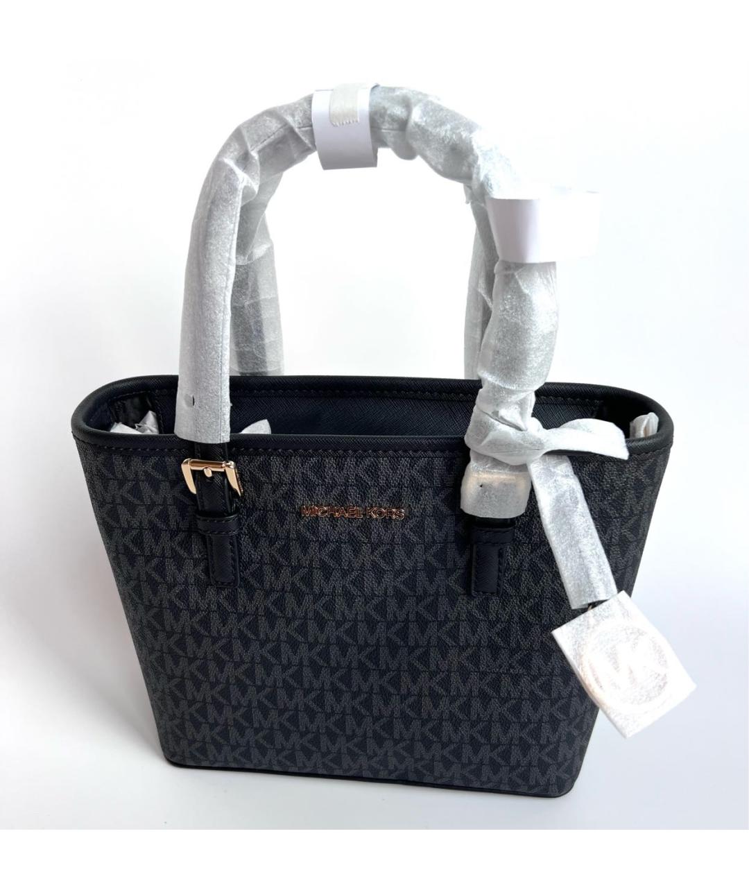 MICHAEL MICHAEL KORS Черная тканевая сумка с короткими ручками, фото 7