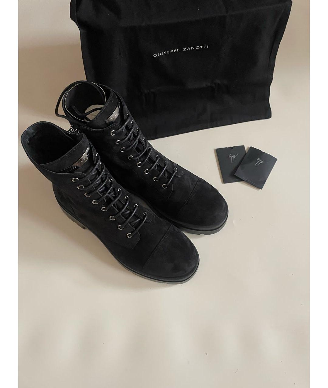 GIUSEPPE ZANOTTI DESIGN Черные кожаные высокие ботинки, фото 2