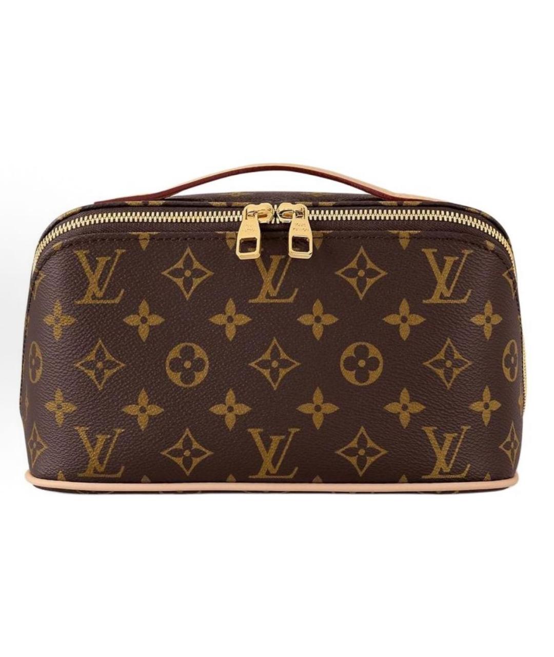 LOUIS VUITTON Коричневая кожаная косметичка, фото 1