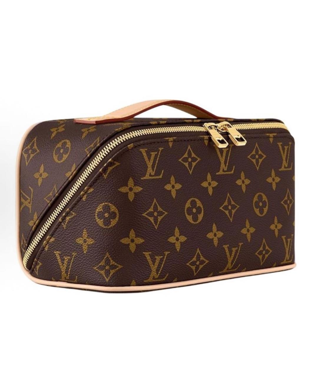 LOUIS VUITTON Коричневая кожаная косметичка, фото 2
