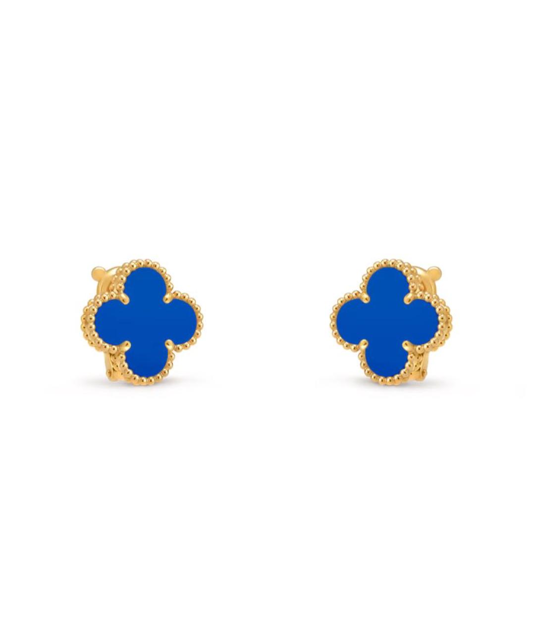 VAN CLEEF & ARPELS Синие серьги из желтого золота, фото 2