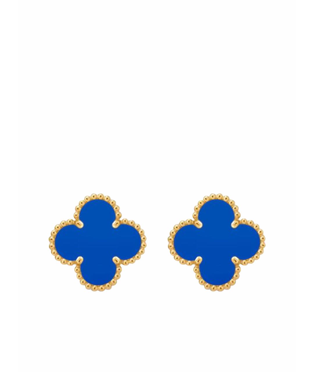 VAN CLEEF & ARPELS Синие серьги из желтого золота, фото 1