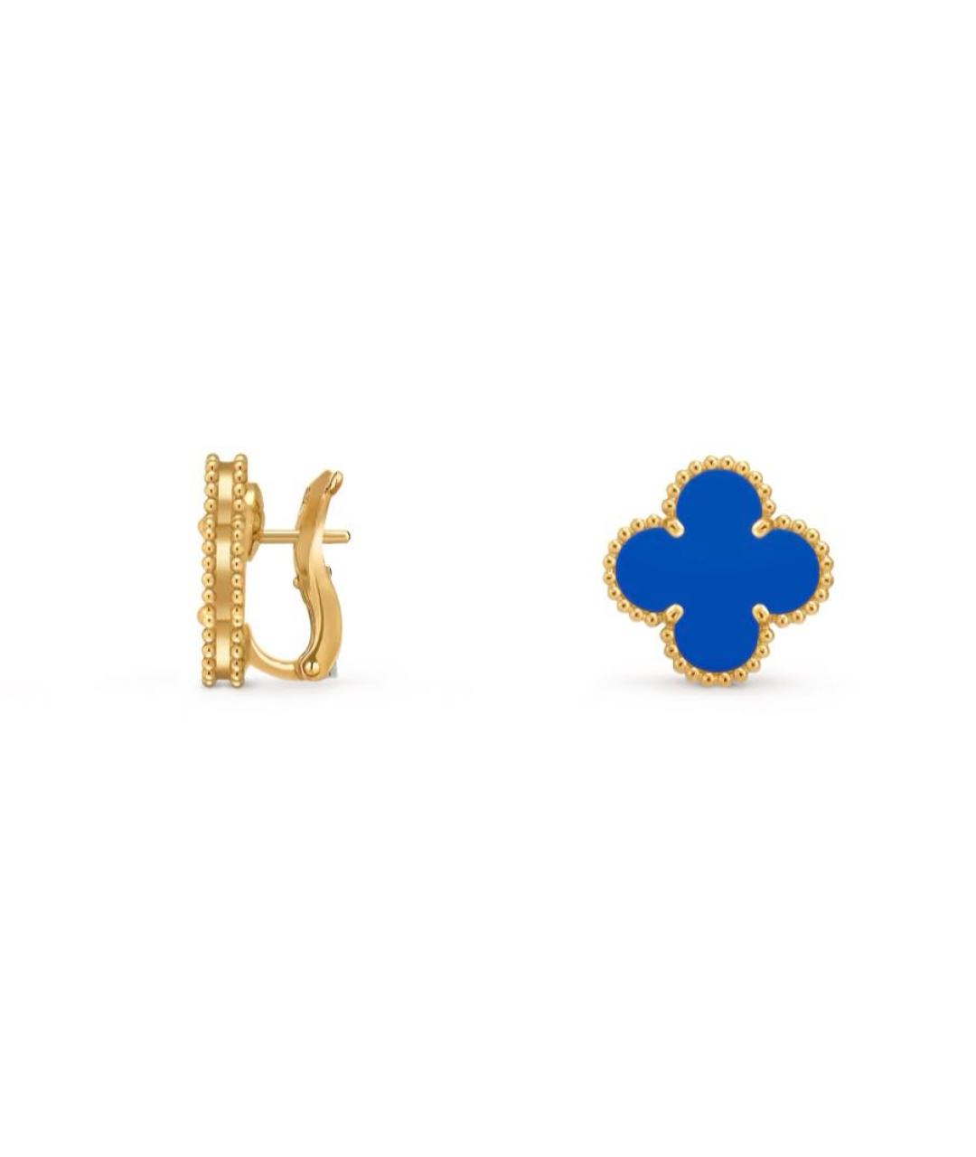 VAN CLEEF & ARPELS Синие серьги из желтого золота, фото 3