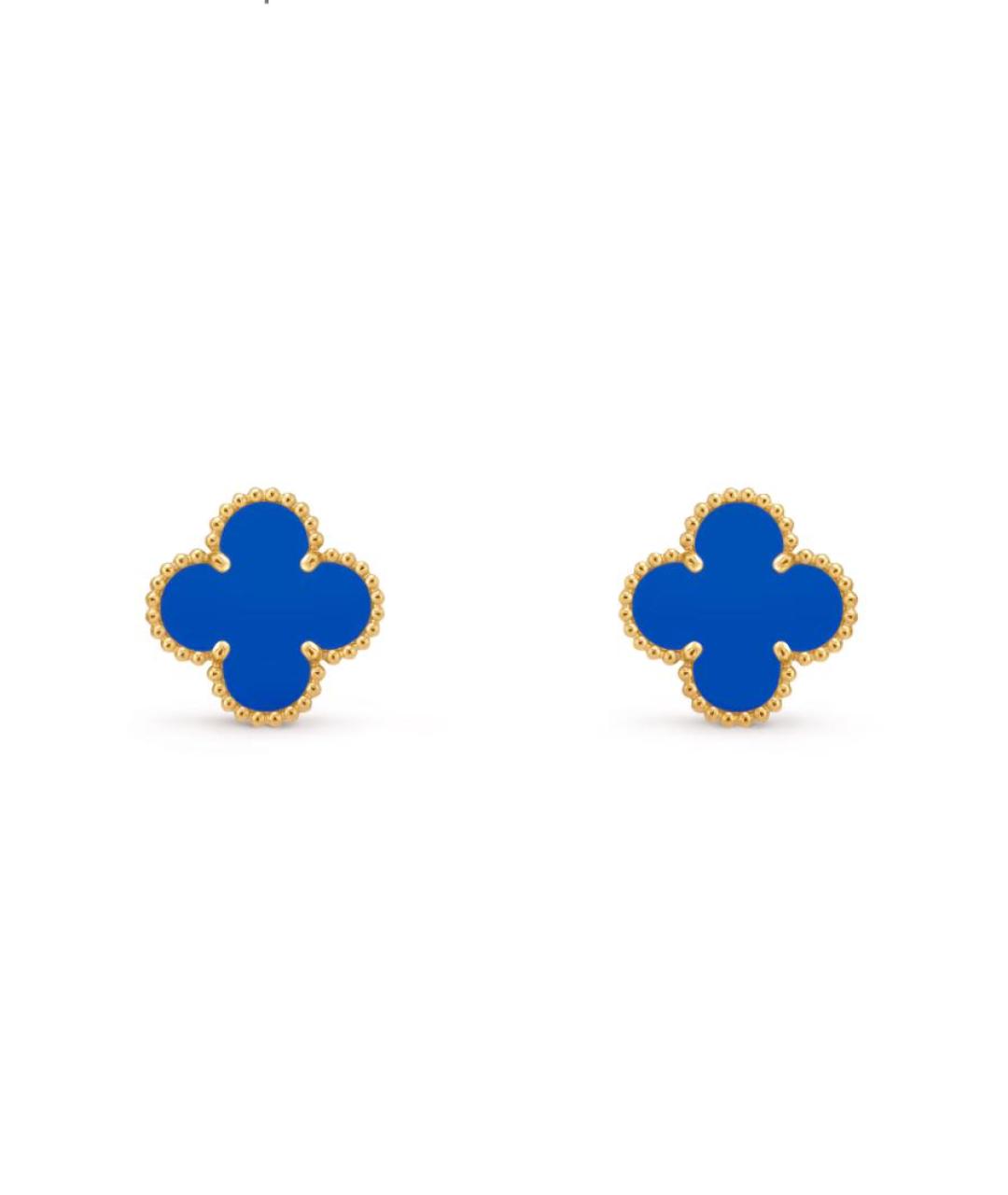 VAN CLEEF & ARPELS Синие серьги из желтого золота, фото 6