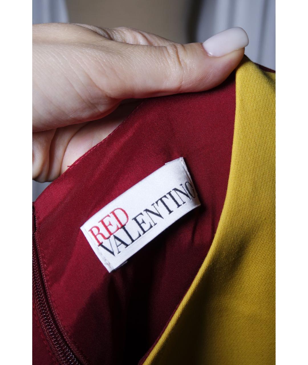 RED VALENTINO Красное хлопковое коктейльное платье, фото 5