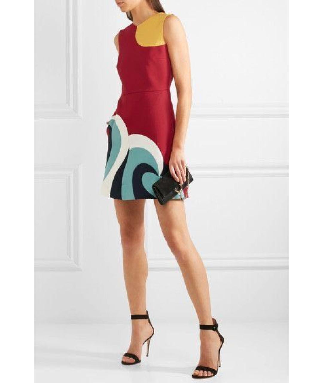 RED VALENTINO Красное хлопковое коктейльное платье, фото 2