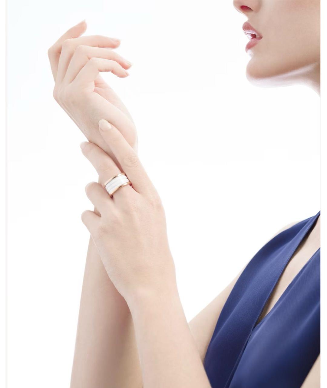 BVLGARI Белое кольцо из розового золота, фото 8