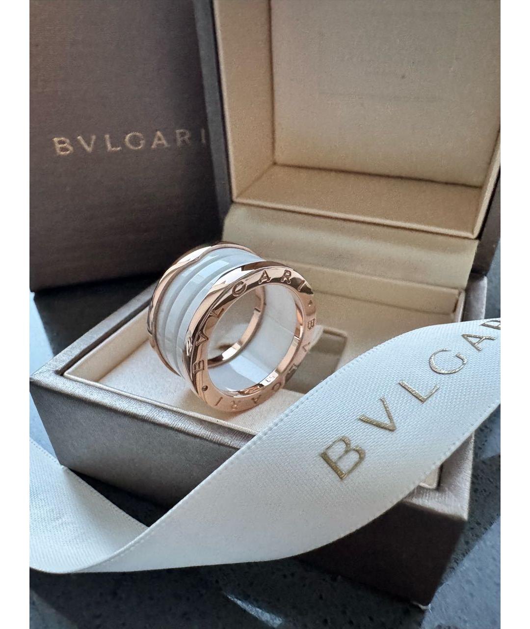 BVLGARI Белое кольцо из розового золота, фото 3