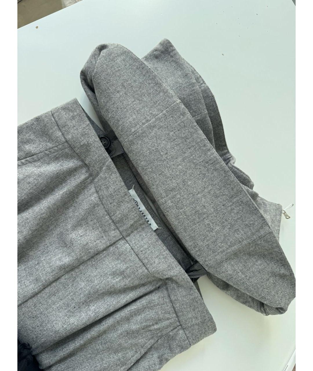 MAISON MARGIELA Серые шерстяные брюки узкие, фото 2
