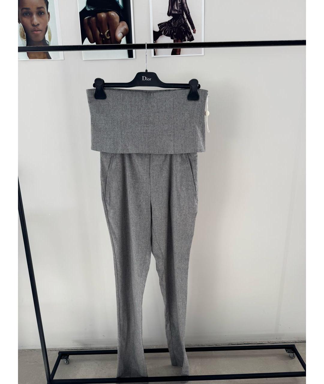 MAISON MARGIELA Серые шерстяные брюки узкие, фото 6