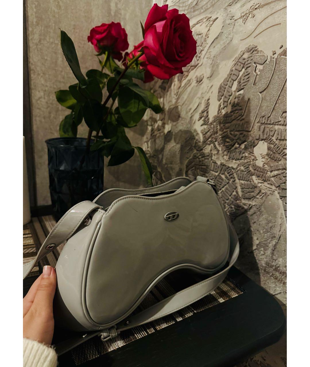 DIESEL Серая сумка с короткими ручками из искусственной кожи, фото 2