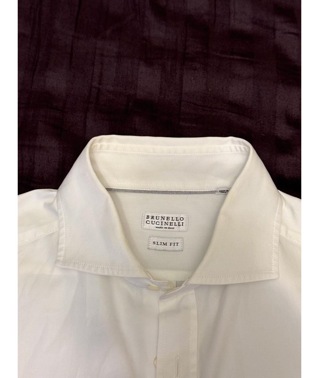BRUNELLO CUCINELLI Белая хлопковая классическая рубашка, фото 2