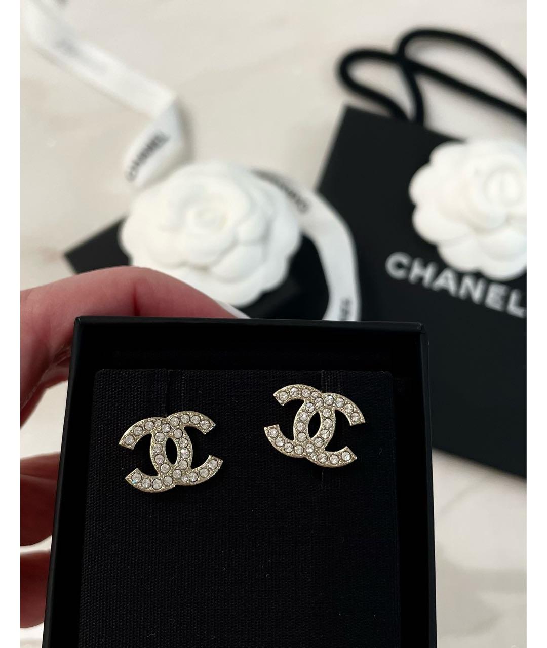 CHANEL Золотые металлические серьги, фото 2