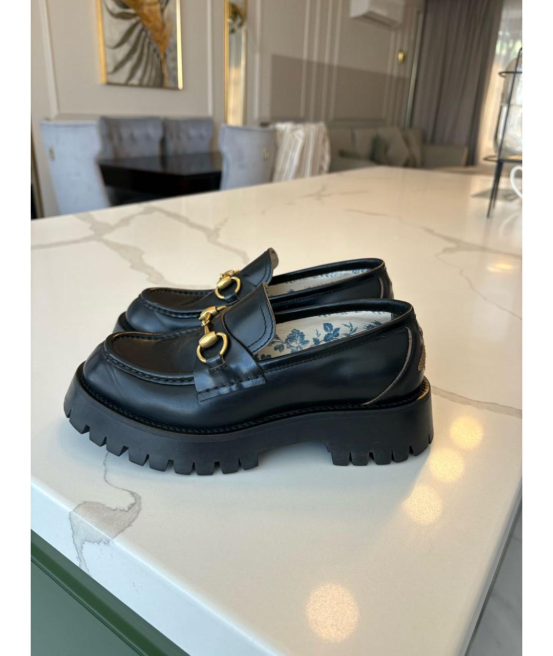 GUCCI Черные кожаные лоферы, фото 9
