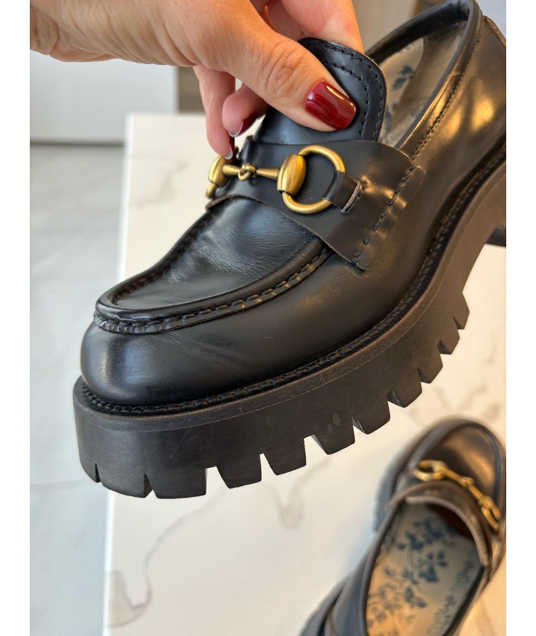 GUCCI Черные кожаные лоферы, фото 8