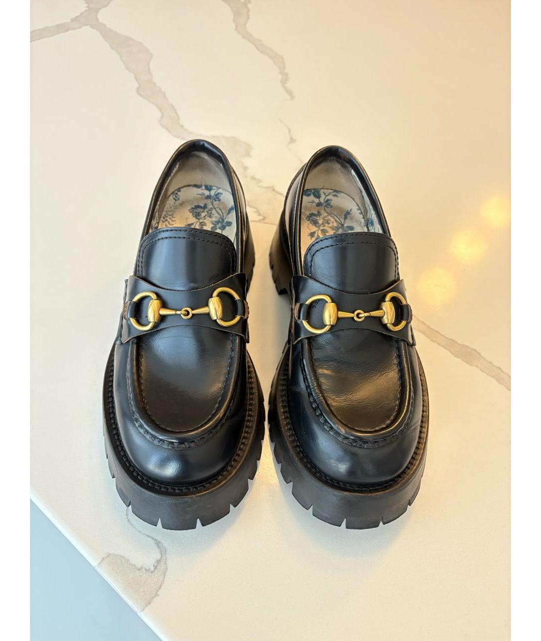 GUCCI Черные кожаные лоферы, фото 2
