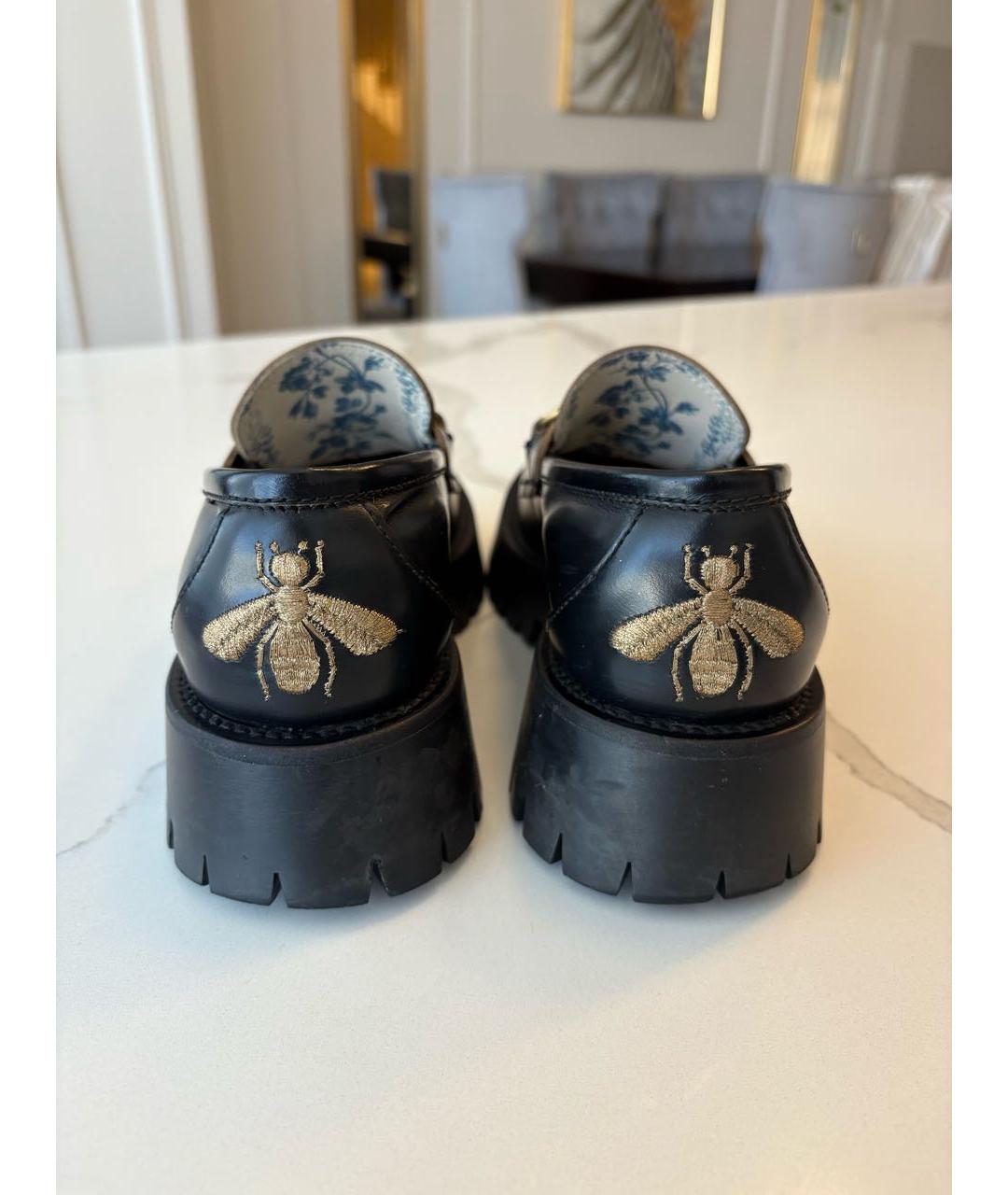 GUCCI Черные кожаные лоферы, фото 4