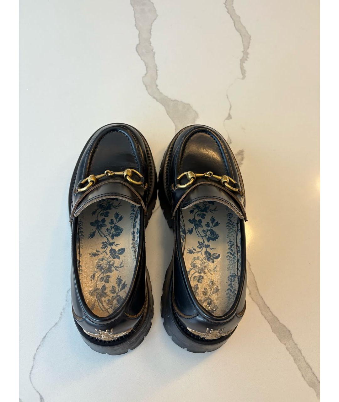 GUCCI Черные кожаные лоферы, фото 3