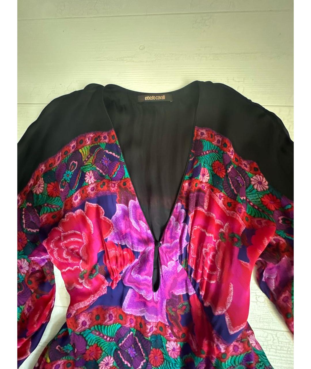 ROBERTO CAVALLI Розовое шелковое платье, фото 4